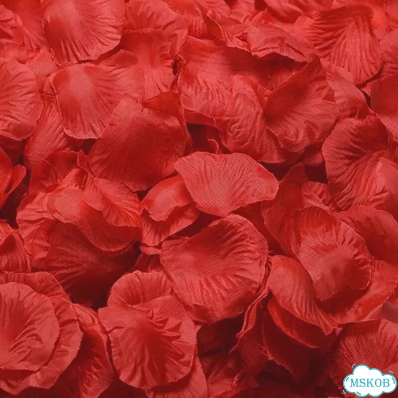 Красные лепестки роз из органзы, 1000 шт, wine red фото 5