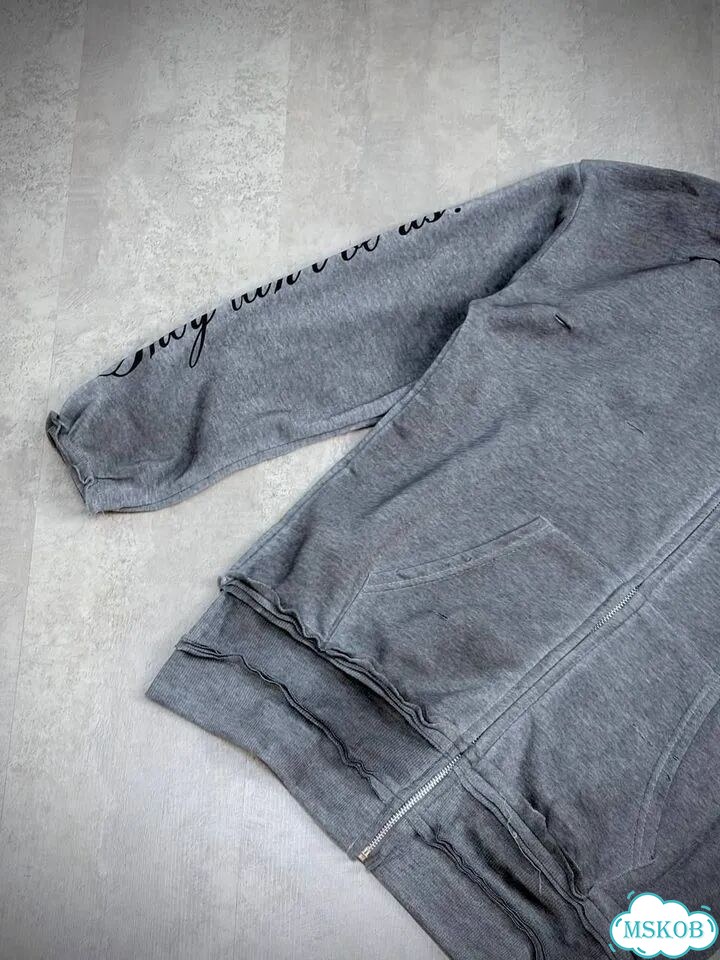 Зип-худи Y2K Balenciaga type, серая фото 3