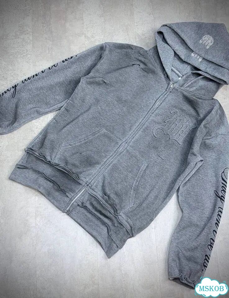 Зип-худи Y2K Balenciaga type, серая фото 4