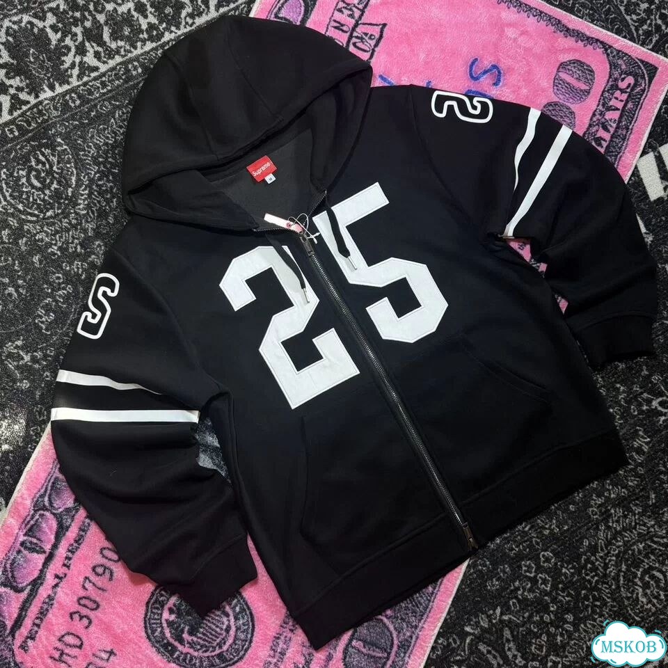 Зип худи Supreme черная фото 2