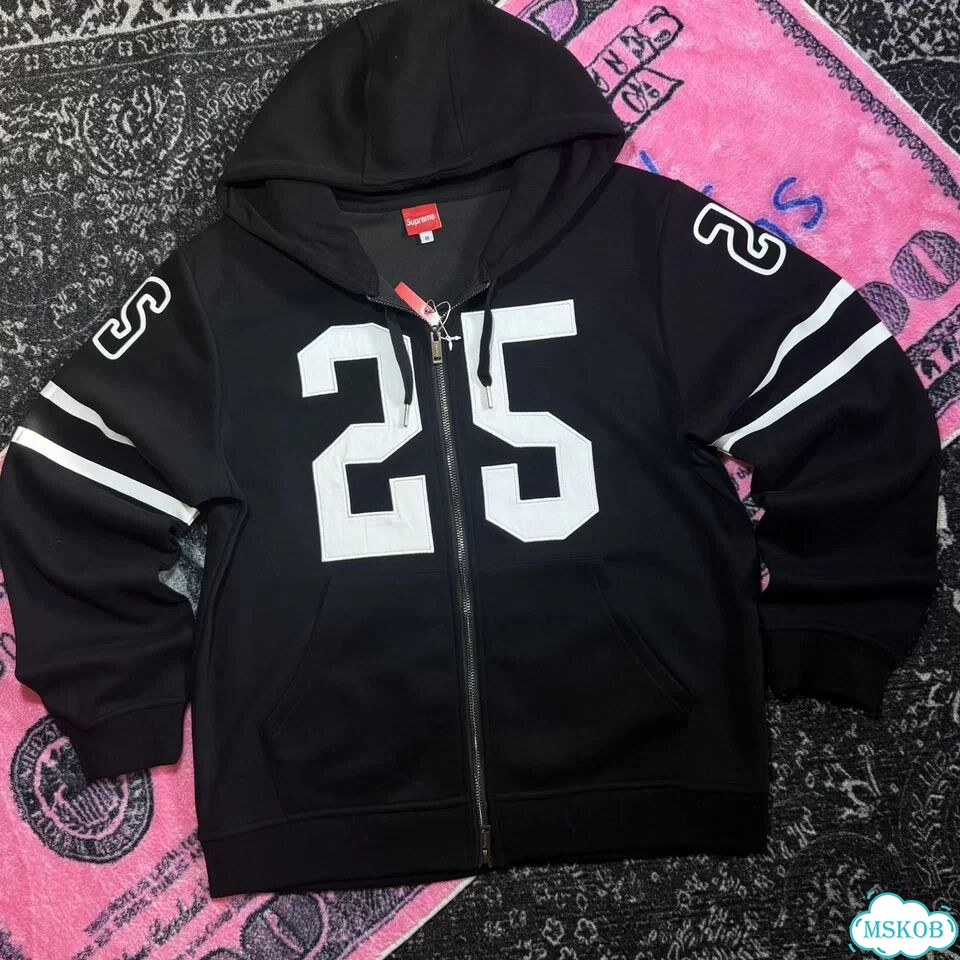Зип худи Supreme черная фото 4