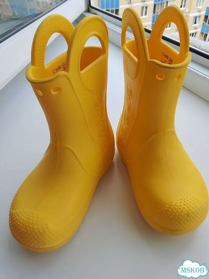 Детские резиновые сапоги оригинал crocs c9 фото 6