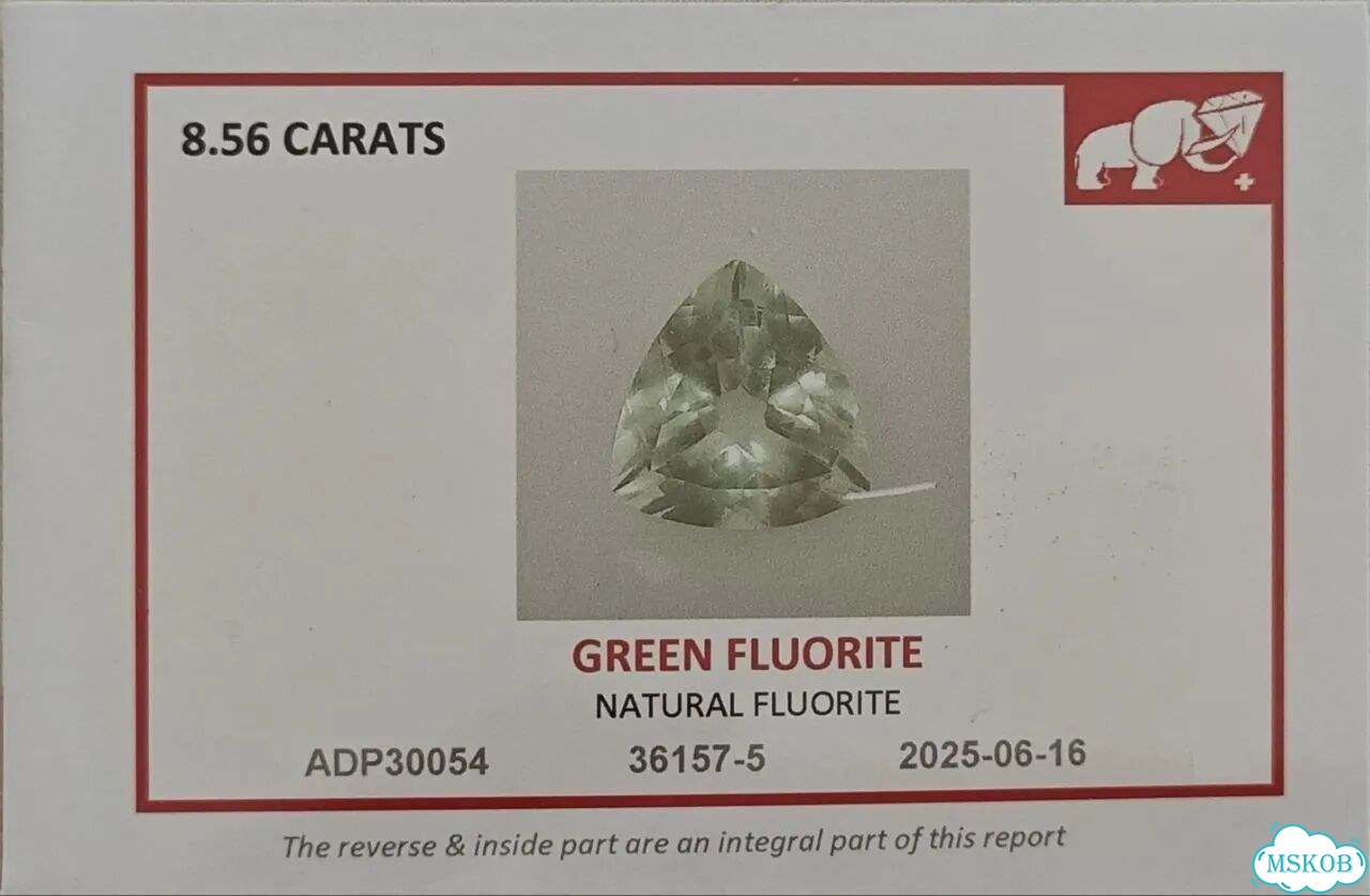 Натуральный зелёный флюорит 8.56 Ct фото 5