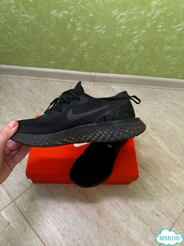 Nike Epic React Flyknit Triple Black, размер 40,5 фото 2