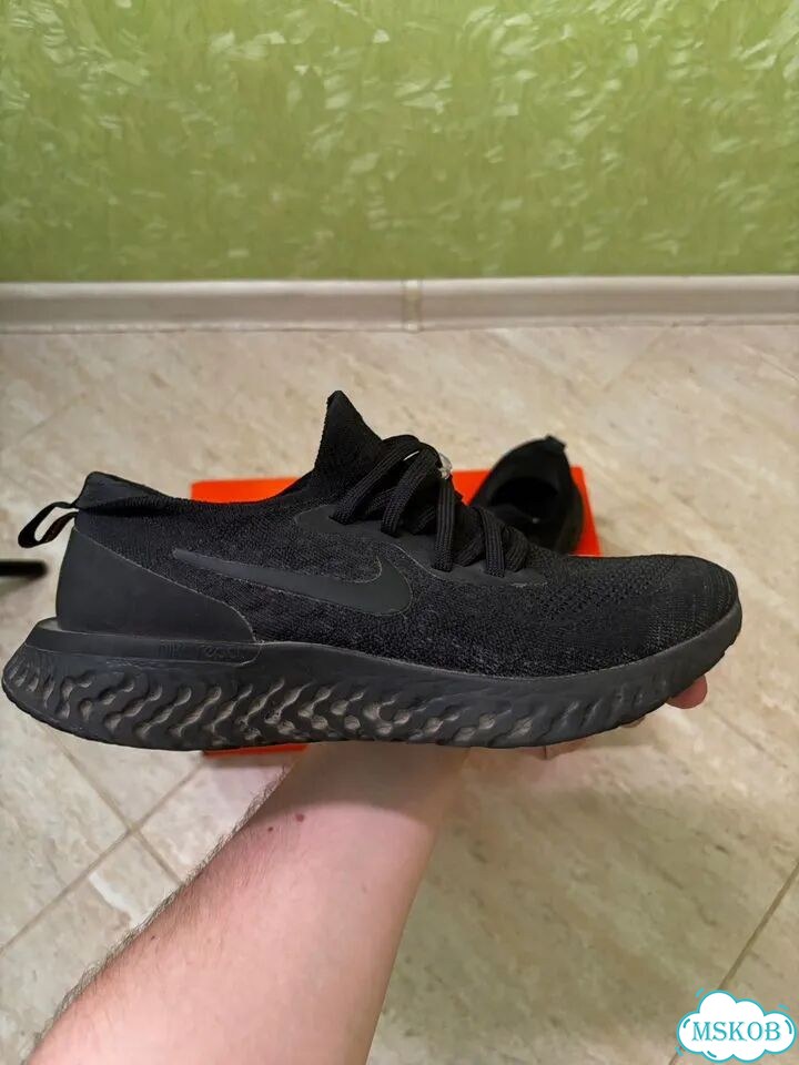 Nike Epic React Flyknit Triple Black, размер 40,5 фото 3