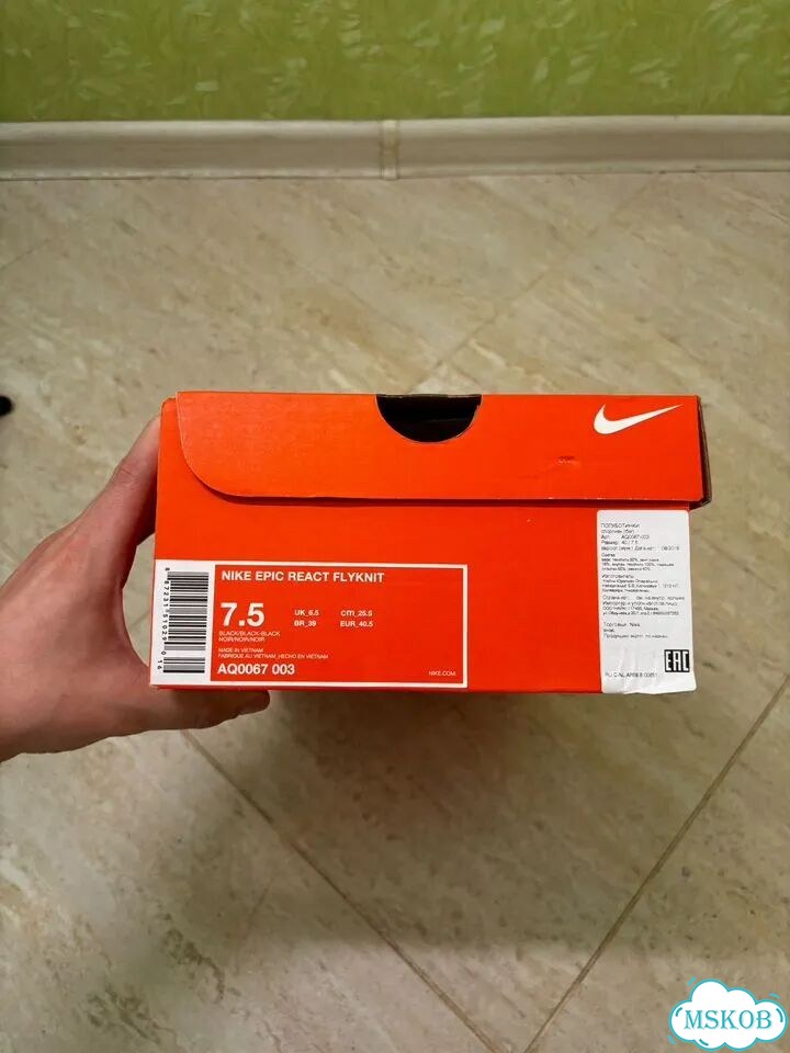 Nike Epic React Flyknit Triple Black, размер 40,5 фото 4