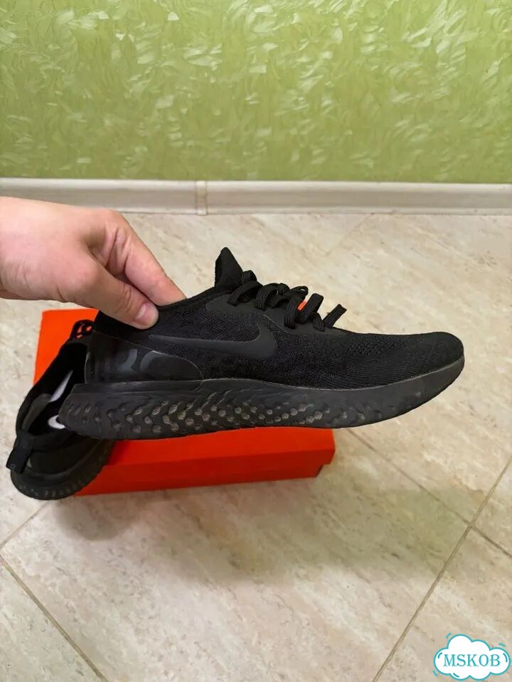 Nike Epic React Flyknit Triple Black, размер 40,5 фото 6