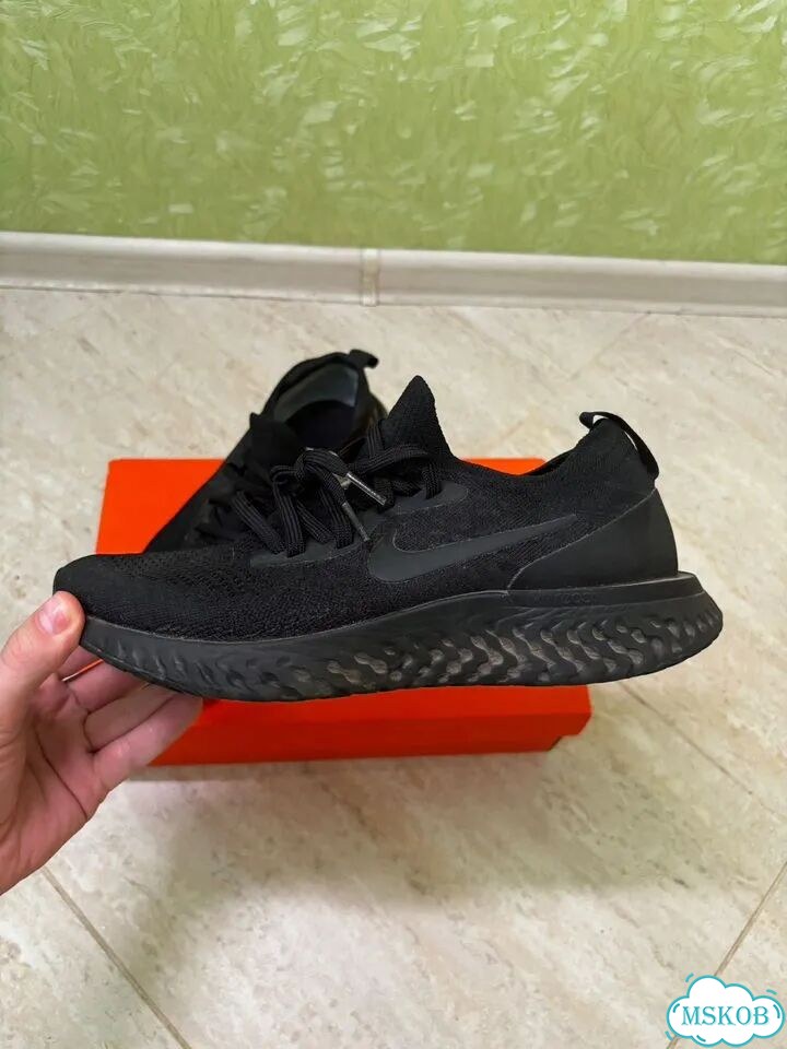 Nike Epic React Flyknit Triple Black, размер 40,5 фото 8