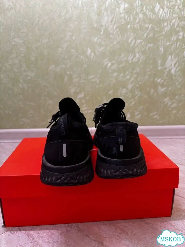 Nike Epic React Flyknit Triple Black, размер 40,5 фото 9