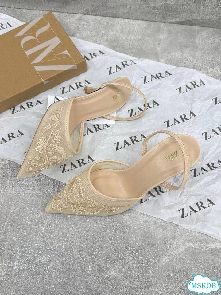 Туфли сетчатые Zara beige 36-40 фото 2