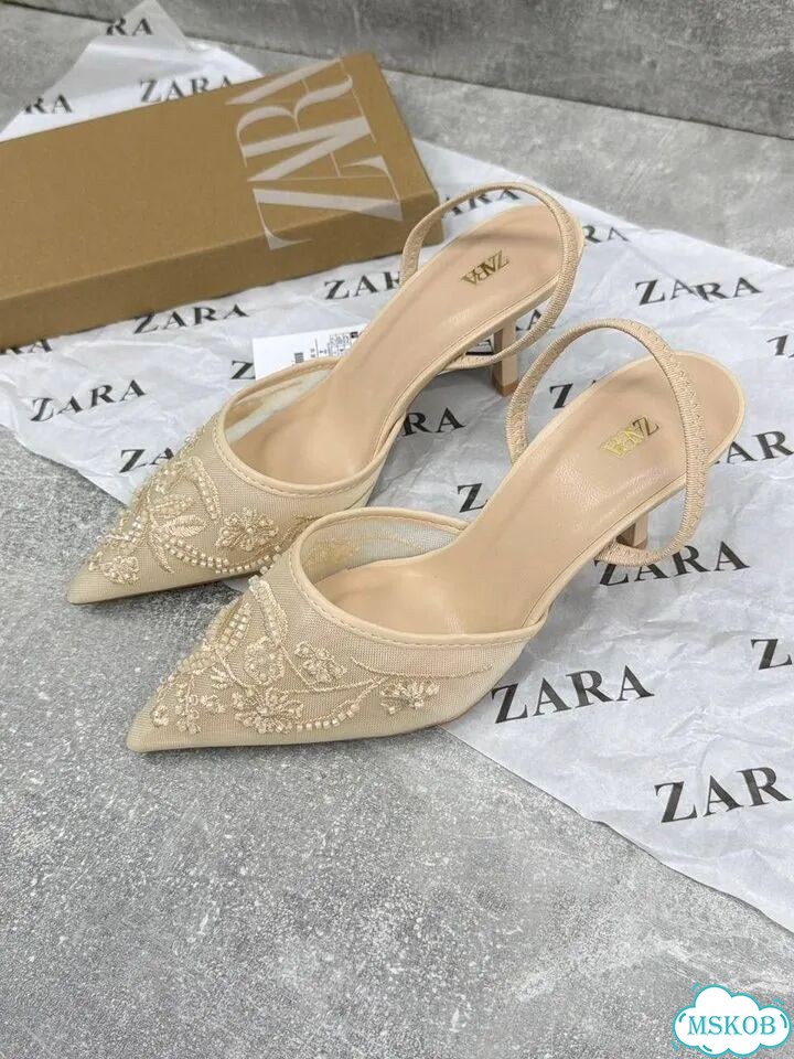 Туфли сетчатые Zara beige 36-40 фото 5