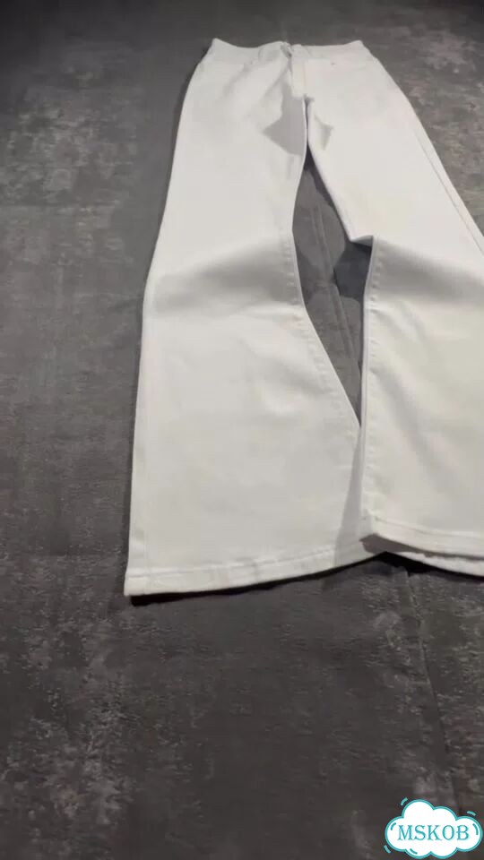 Джинсы клеш Rick Owens type белые фото 1