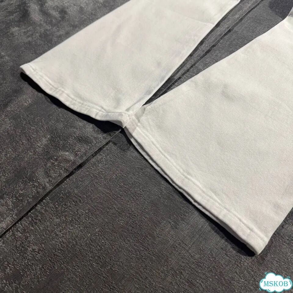 Джинсы клеш Rick Owens type белые фото 5
