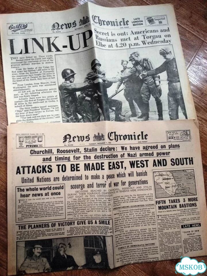 Старые английские газеты News Chronicle (1943-45) фото 1