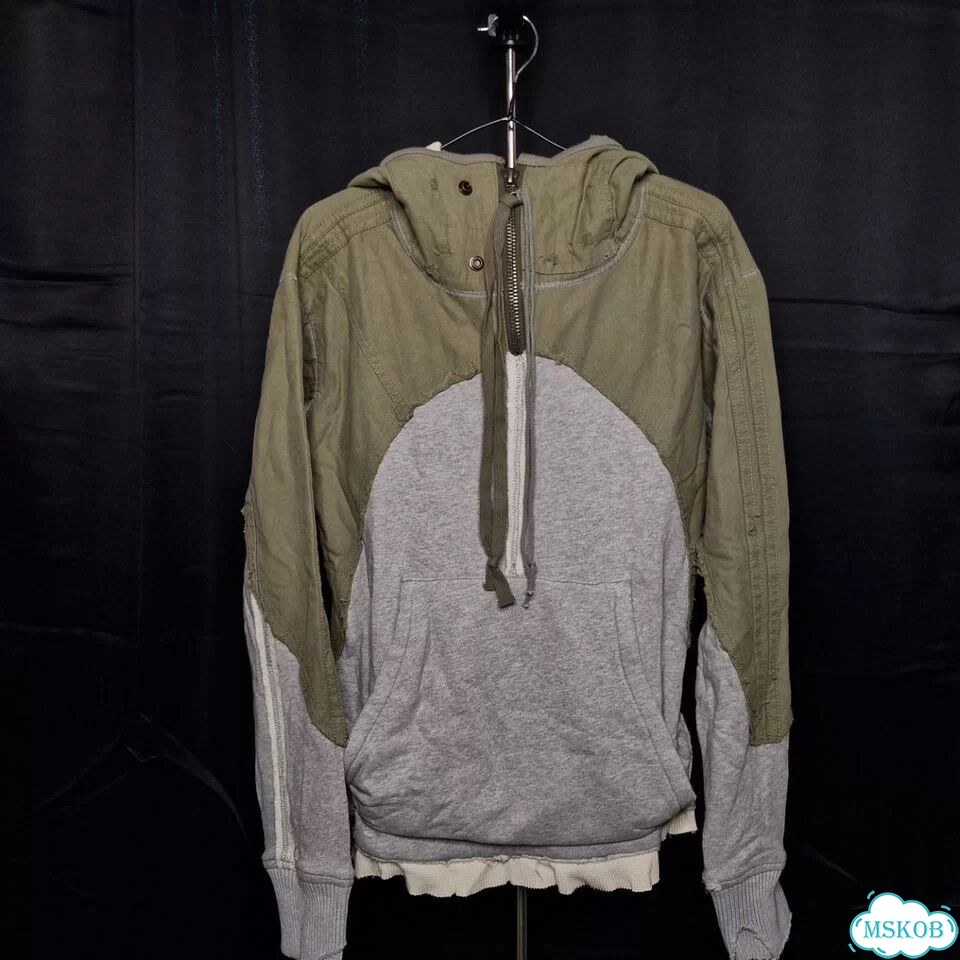 Greg Lauren 50/50 Army Fleece Combination Hoodie фото 1