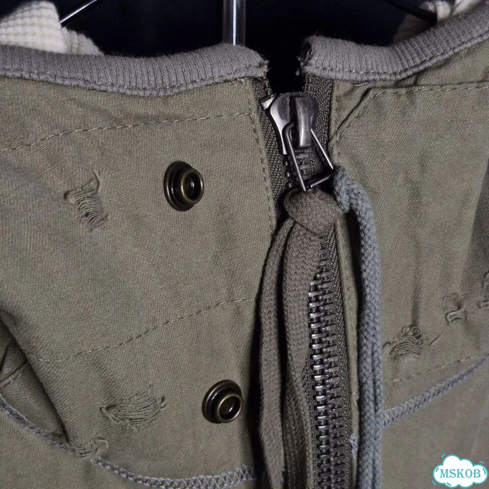 Greg Lauren 50/50 Army Fleece Combination Hoodie фото 3