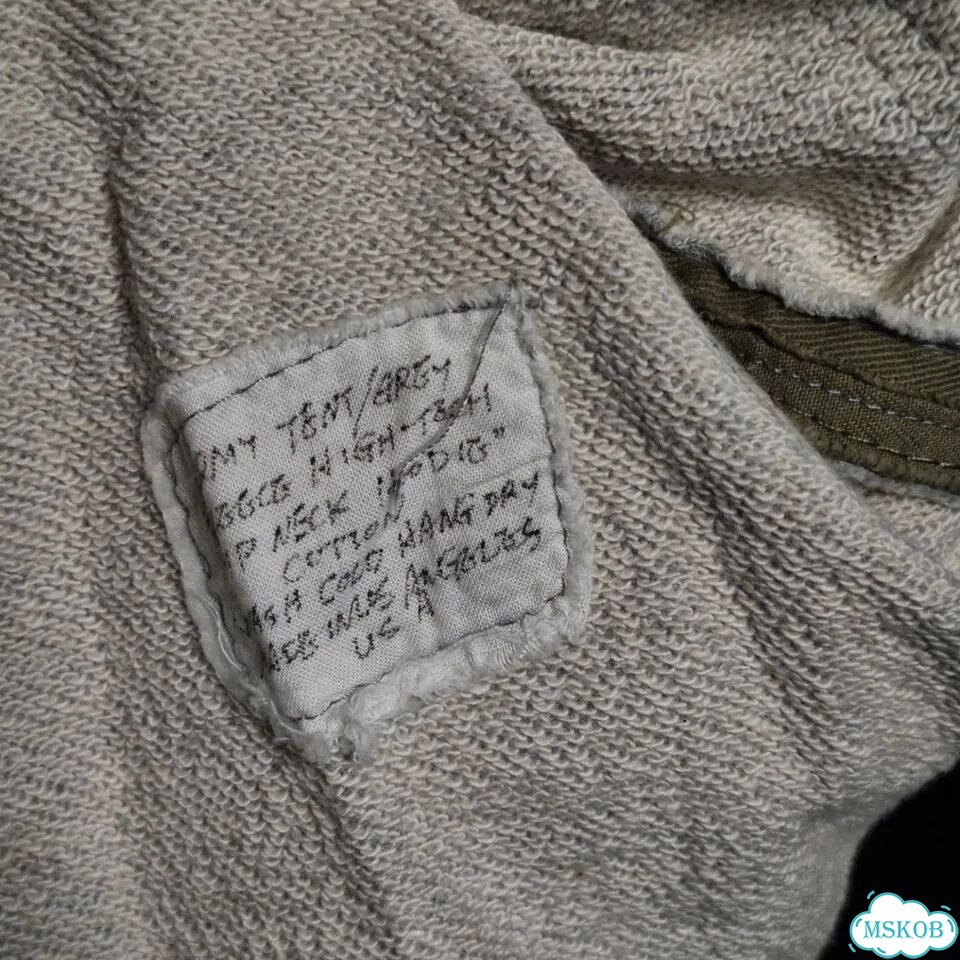 Greg Lauren 50/50 Army Fleece Combination Hoodie фото 6