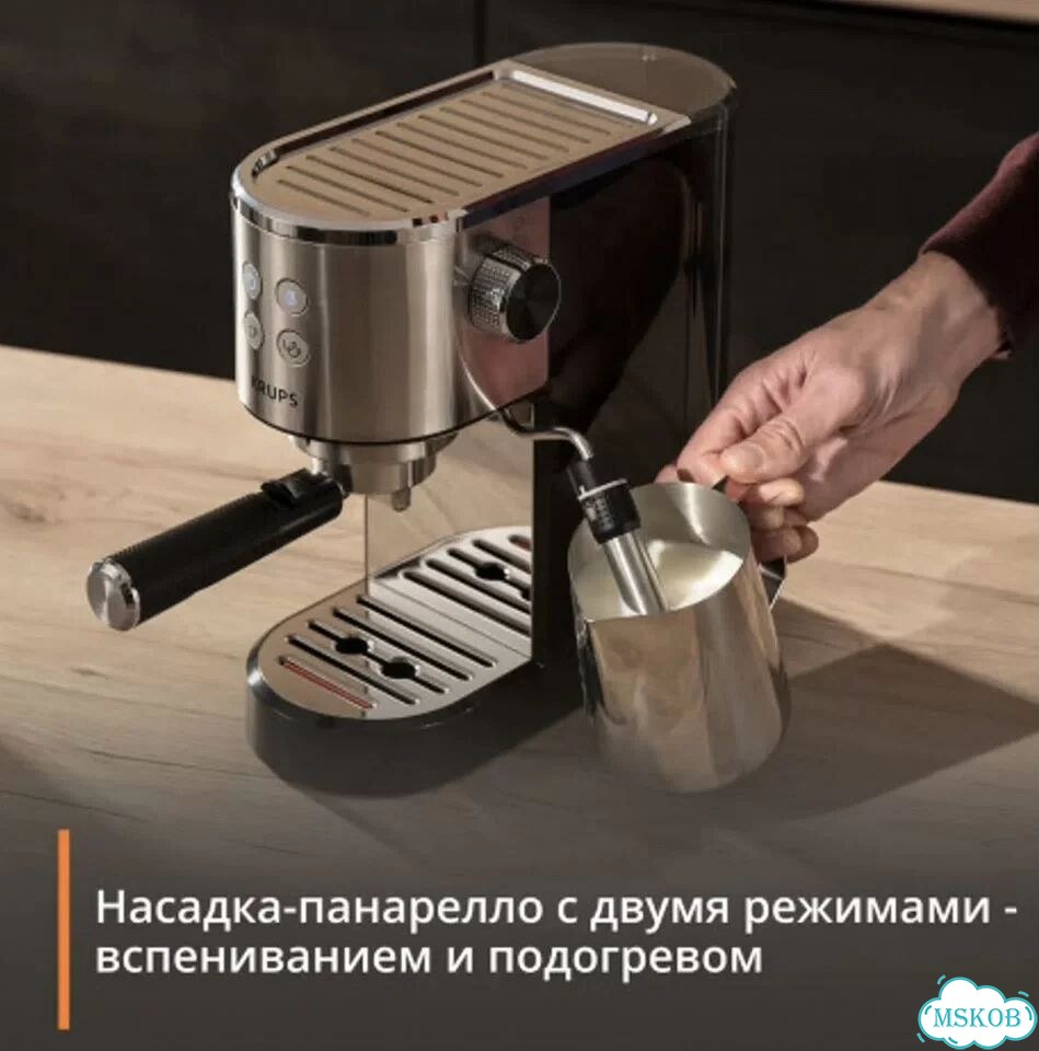 Рожковая кофеварка krups Virtuoso + XP444C10 фото 4