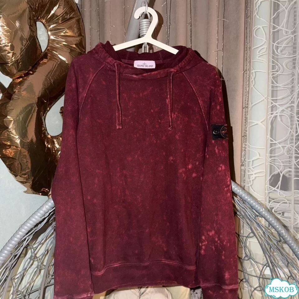 Stone island off dye red худи фото 1
