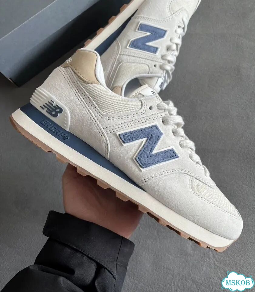 New Balance 574 LIght Camel Indigo оригинал фото 1