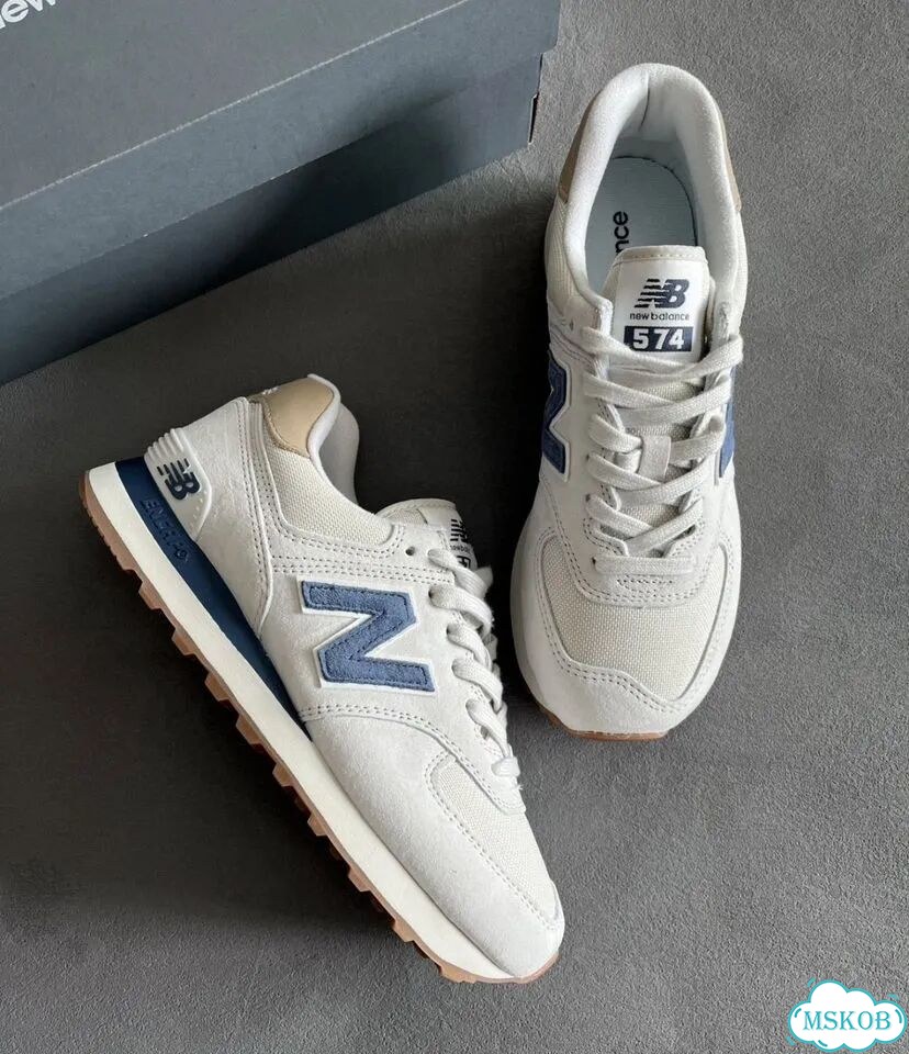 New Balance 574 LIght Camel Indigo оригинал фото 2