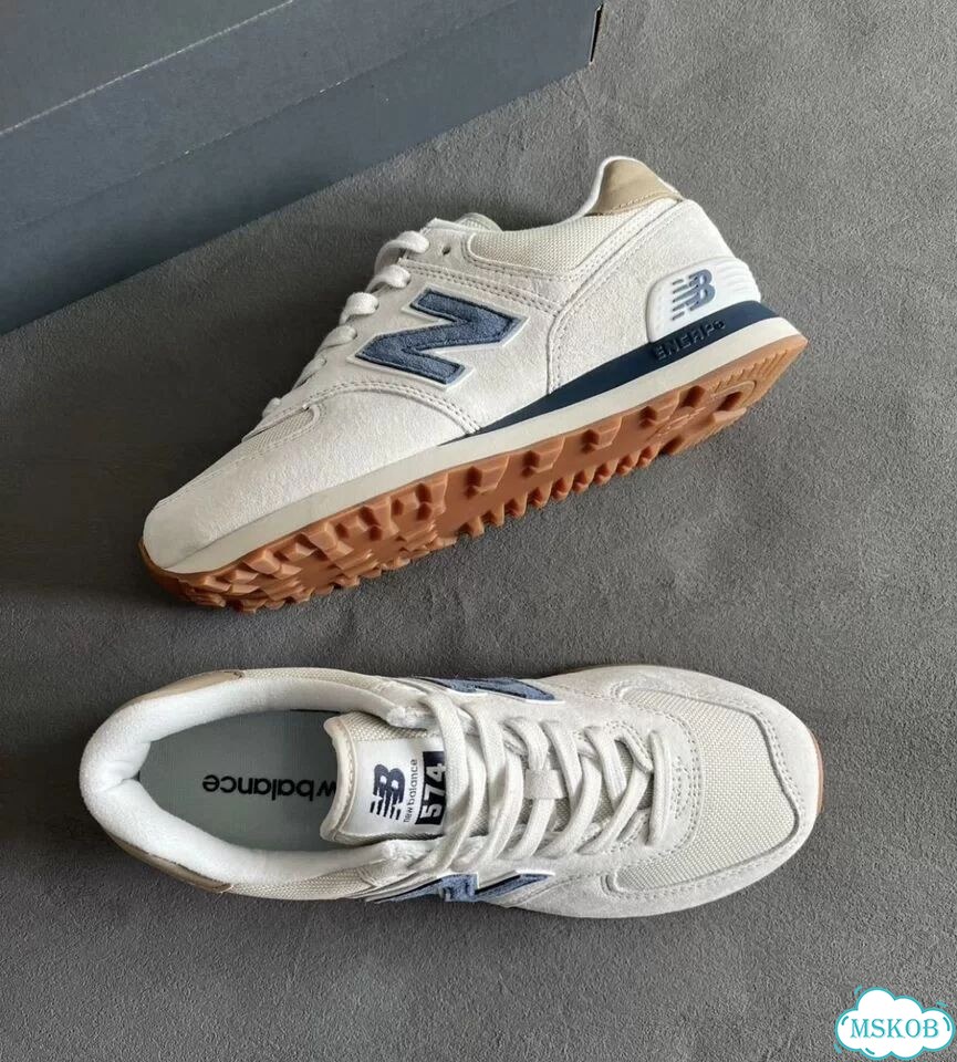 New Balance 574 LIght Camel Indigo оригинал фото 7
