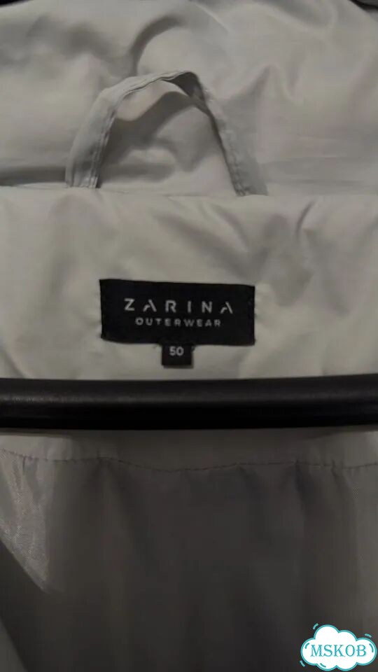 Пальто Zarina утепленное серо-голубое б/у, р.50 фото 4