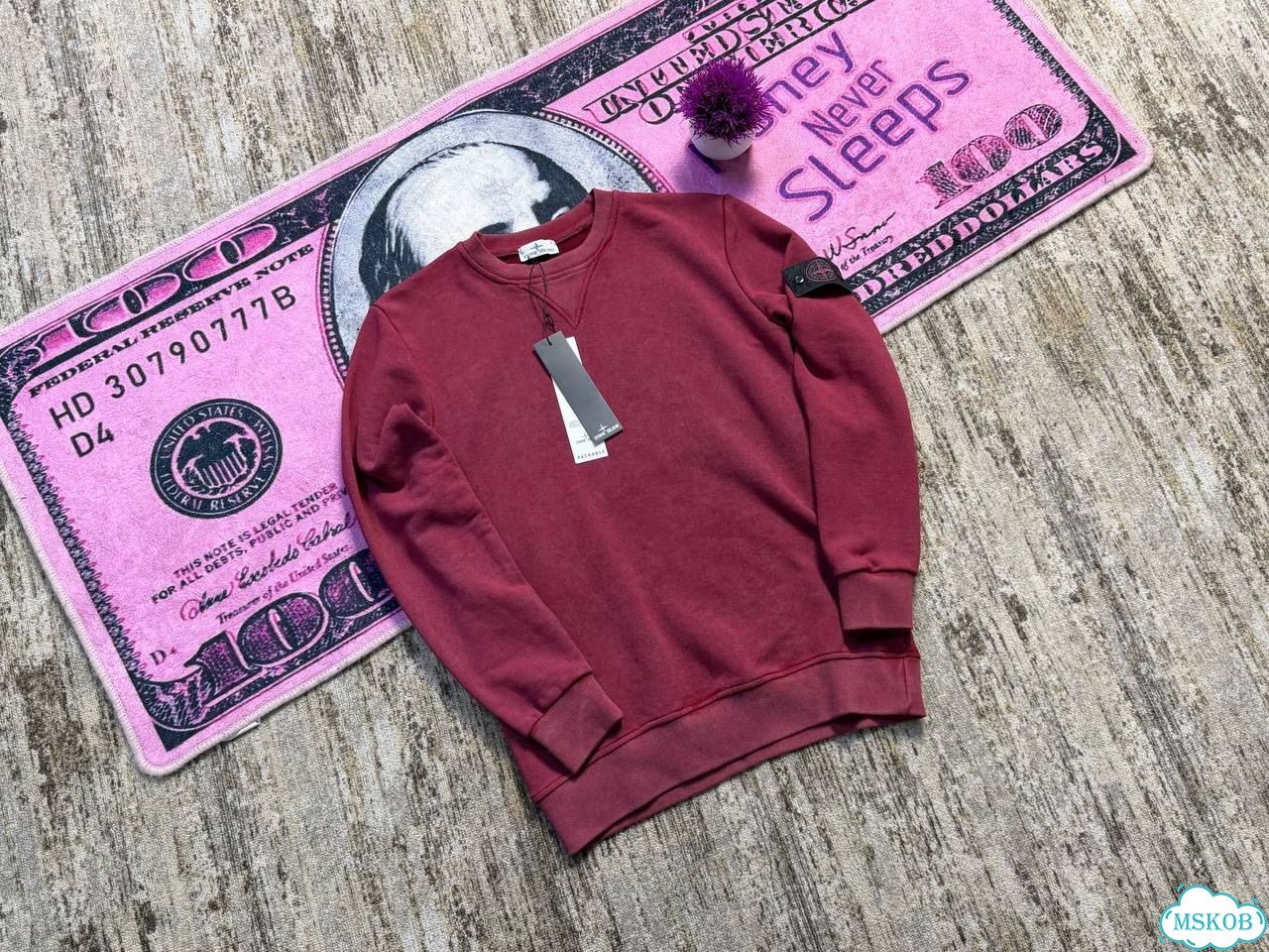 Stone Island Garment Dyed Sweatshirt Bordeaux фото 1