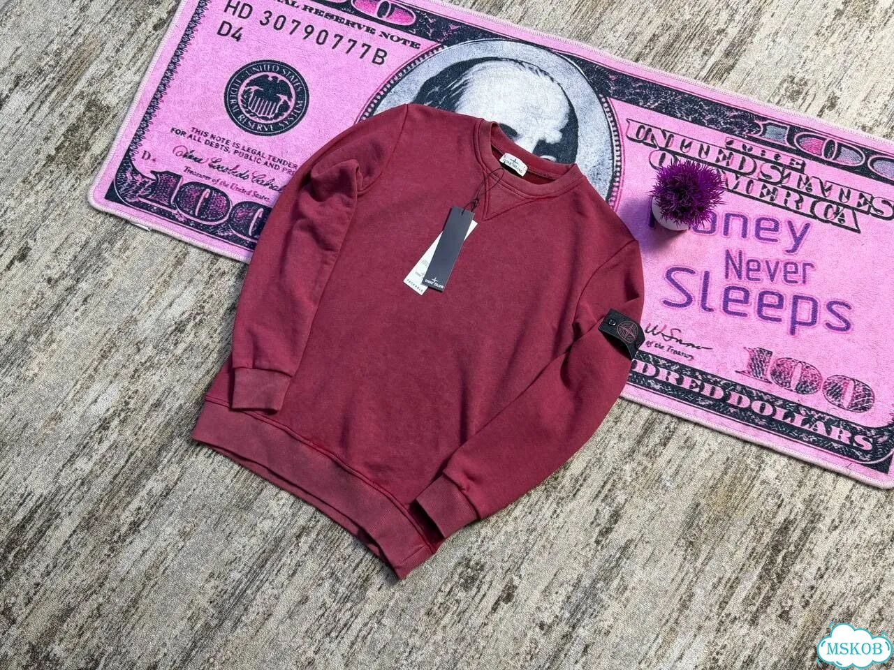 Stone Island Garment Dyed Sweatshirt Bordeaux фото 3