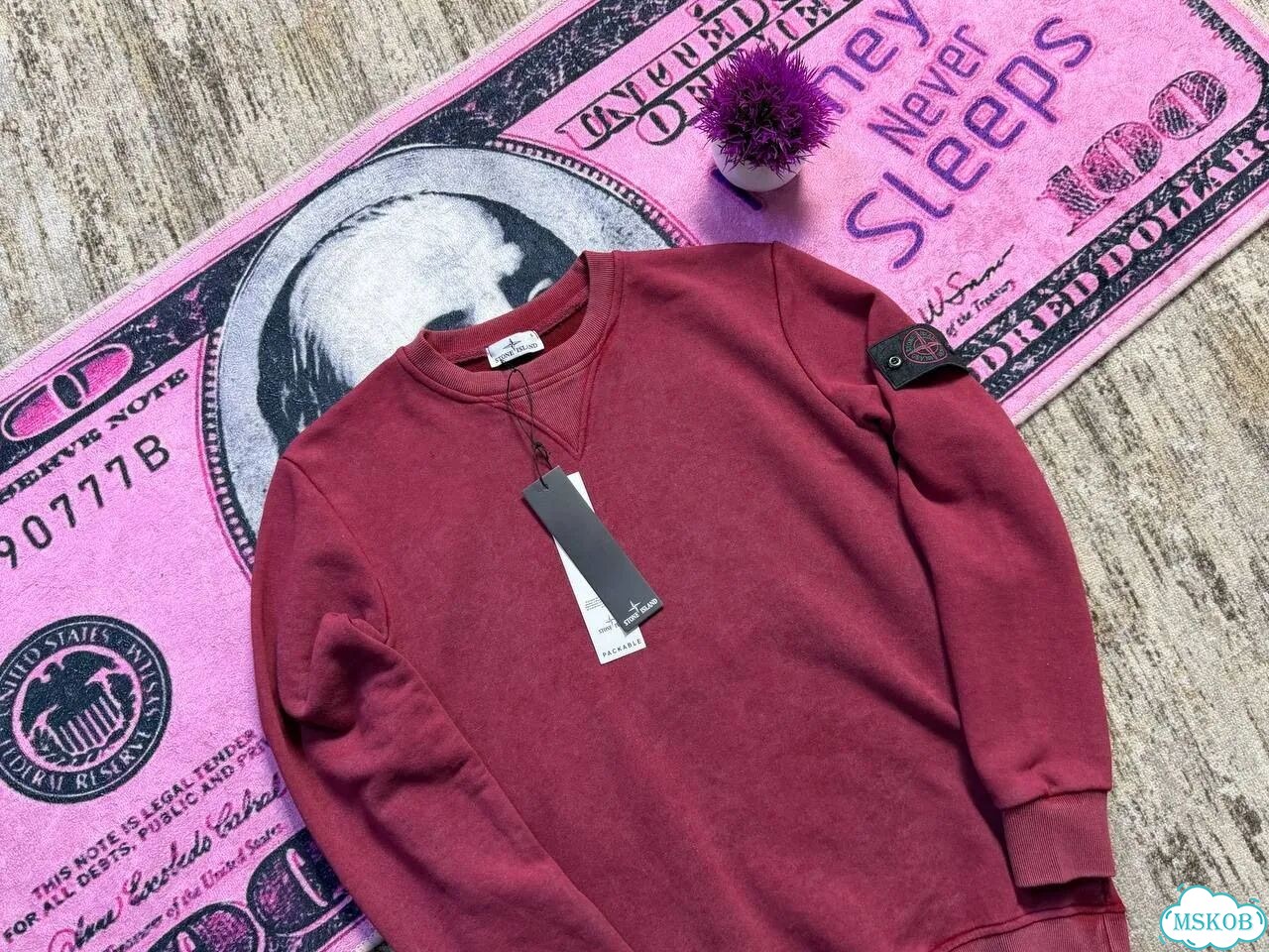 Stone Island Garment Dyed Sweatshirt Bordeaux фото 5