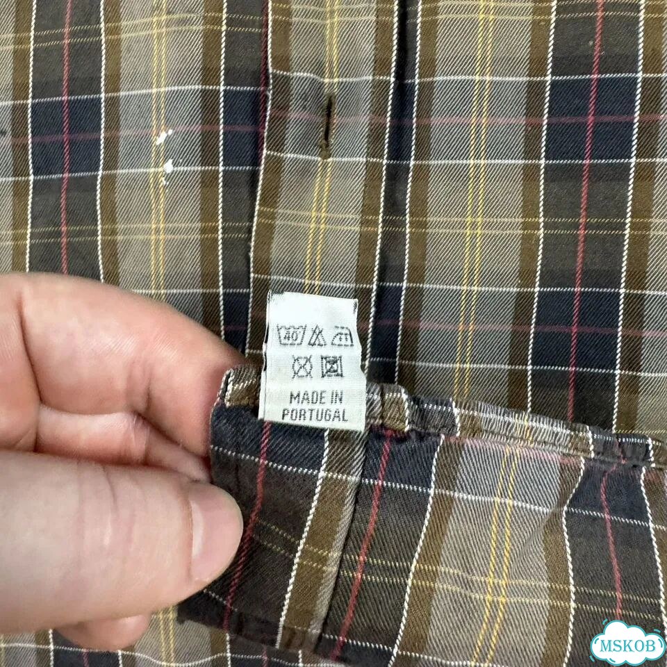 Barour Tartan рубашка distressed оригинал vintage фото 10