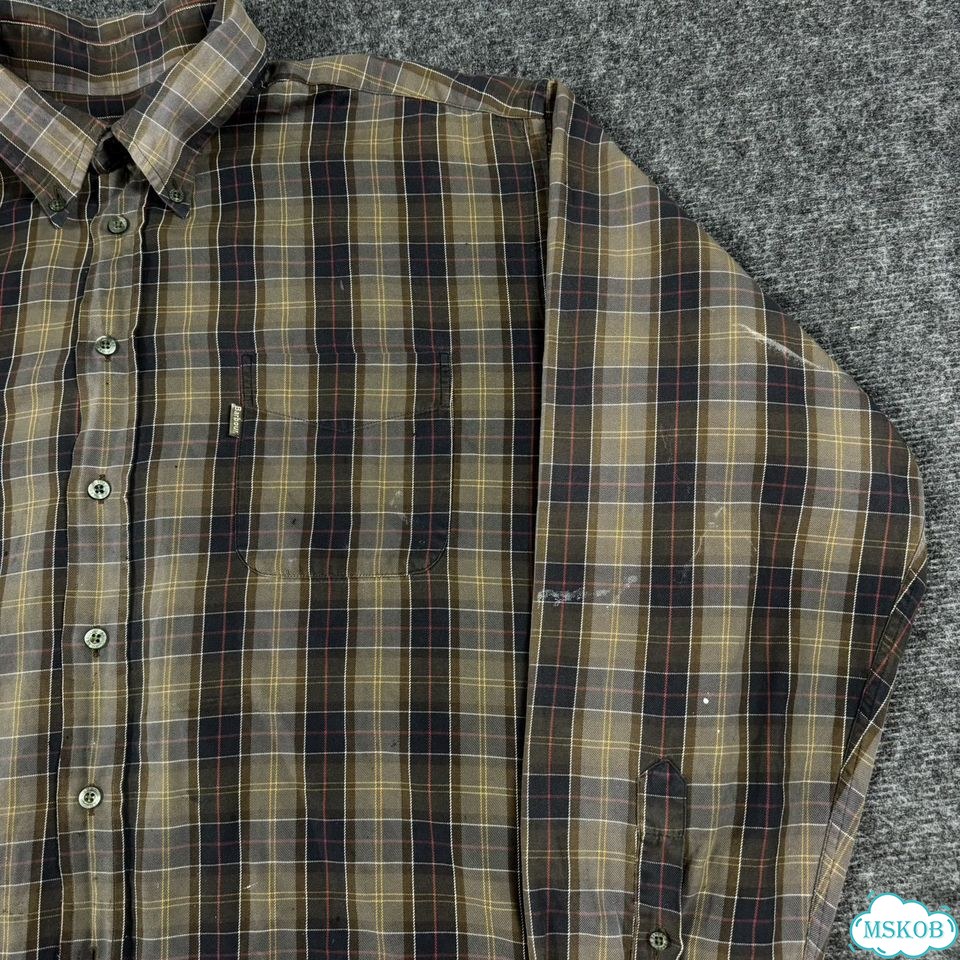 Barour Tartan рубашка distressed оригинал vintage фото 3