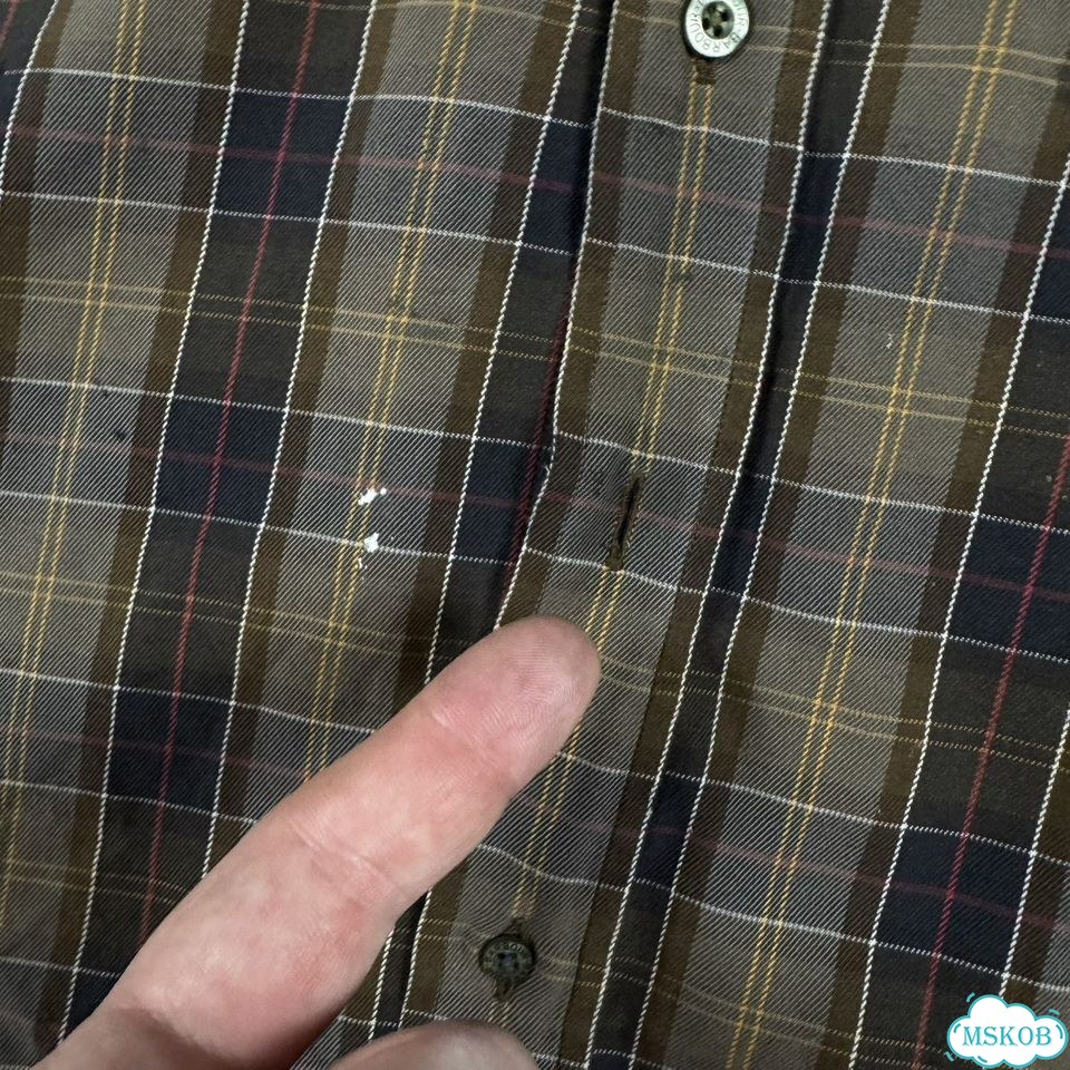 Barour Tartan рубашка distressed оригинал vintage фото 5