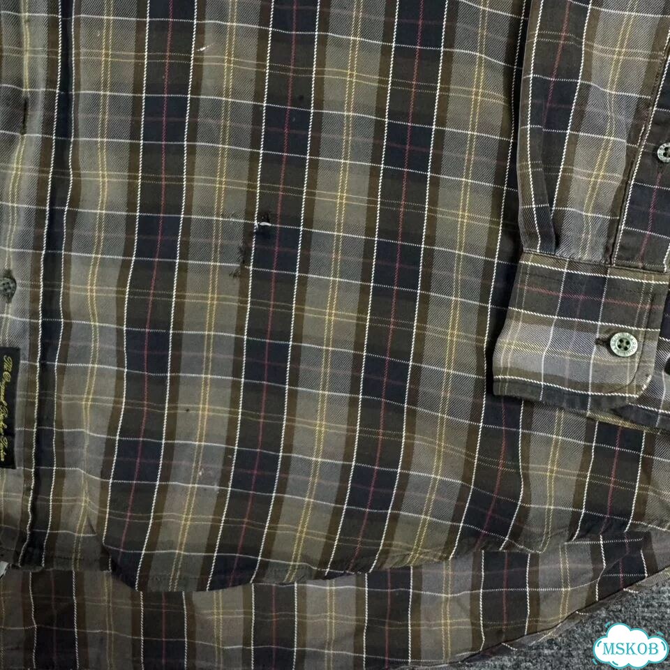 Barour Tartan рубашка distressed оригинал vintage фото 6