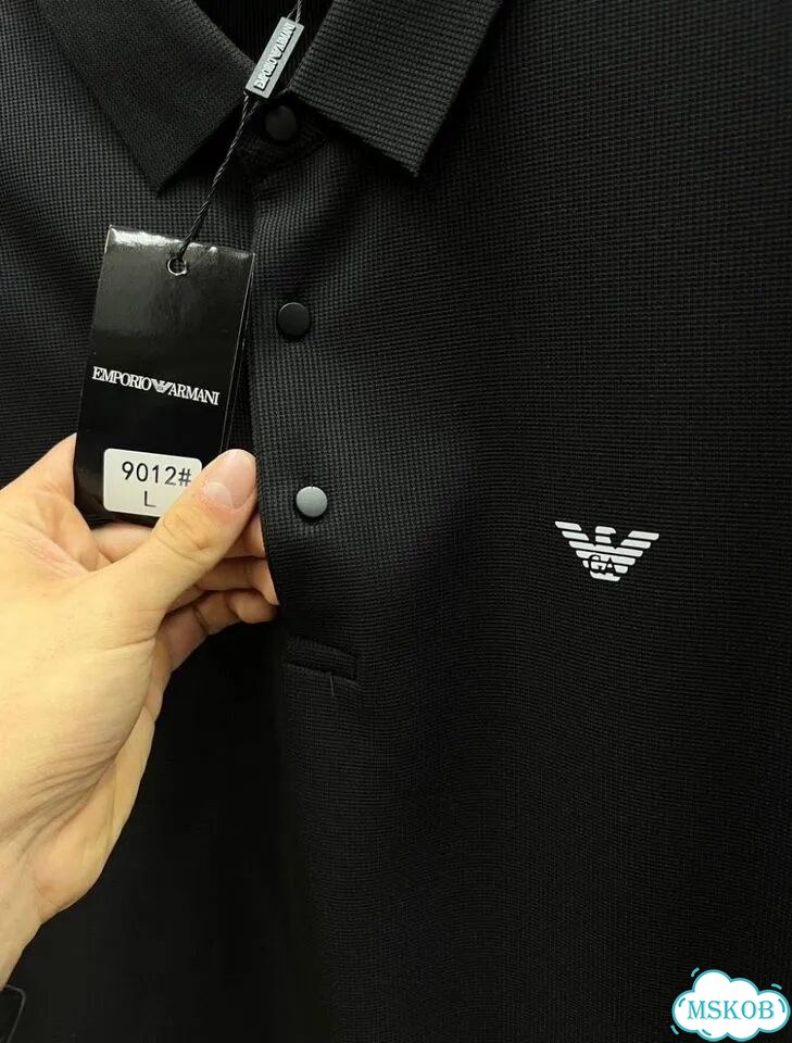 Поло мужское Emporio Armani black «Оригигал» фото 6
