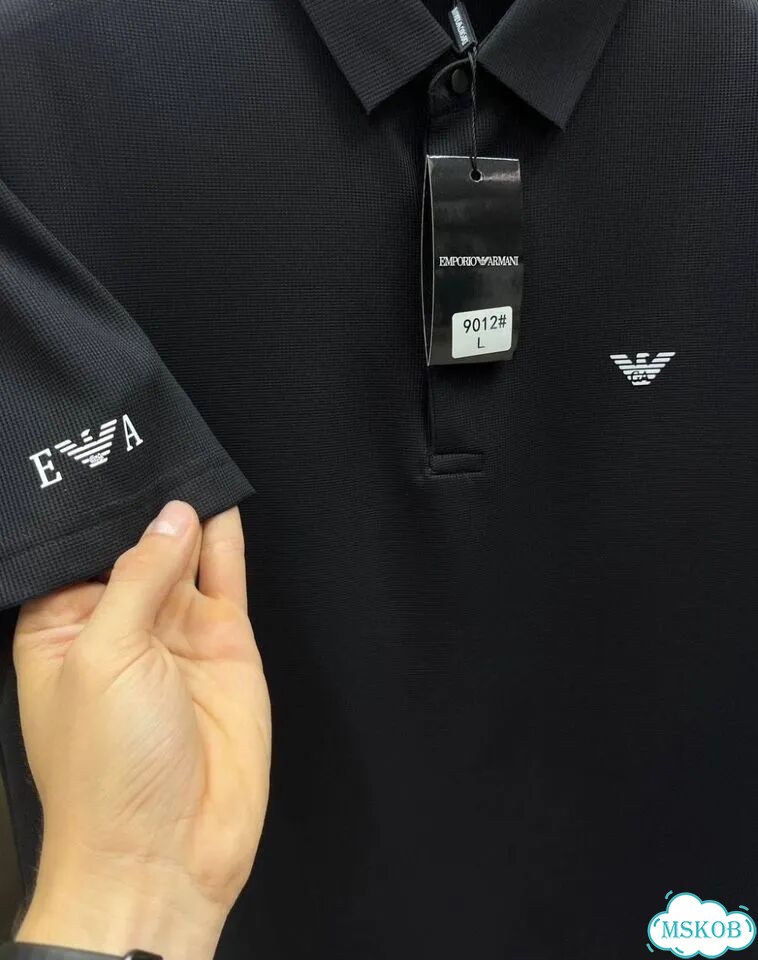 Поло мужское Emporio Armani black «Оригигал» фото 8