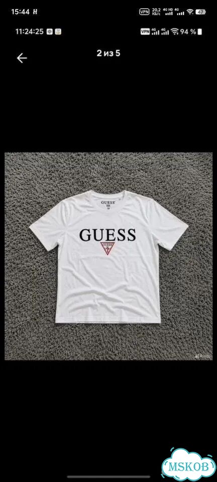 Футболка Guess белая фото 2