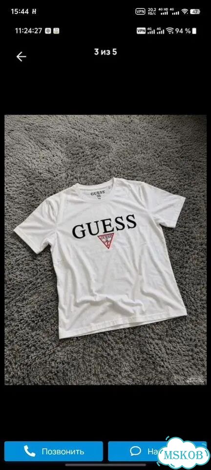 Футболка Guess белая фото 3