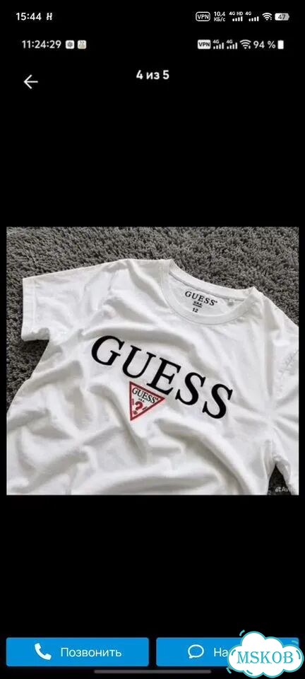 Футболка Guess белая фото 4