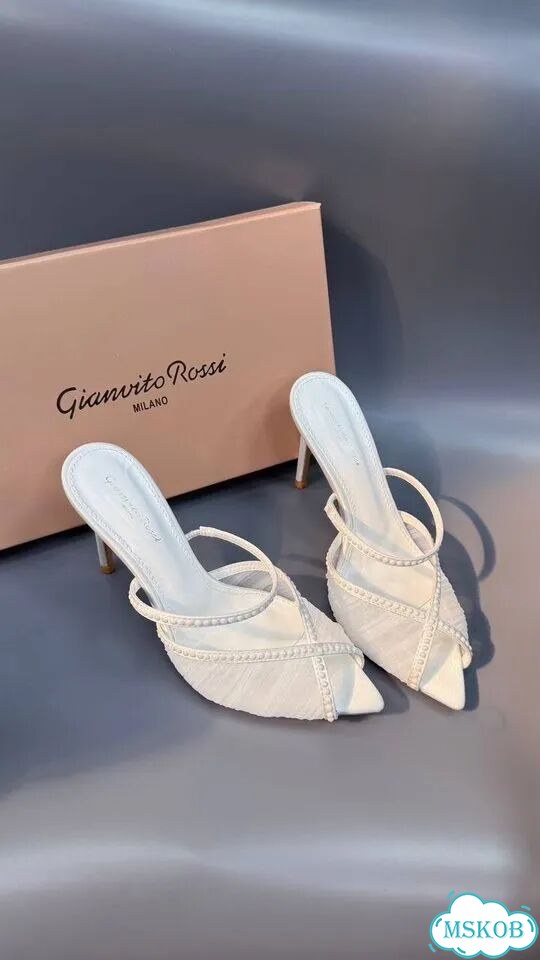 Мюли Gianvito Rossi сетка кожа белые фото 5
