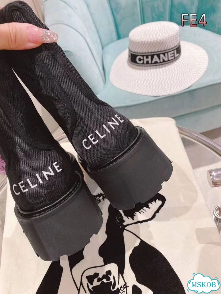 Ботинки Celine текстильные фото 2