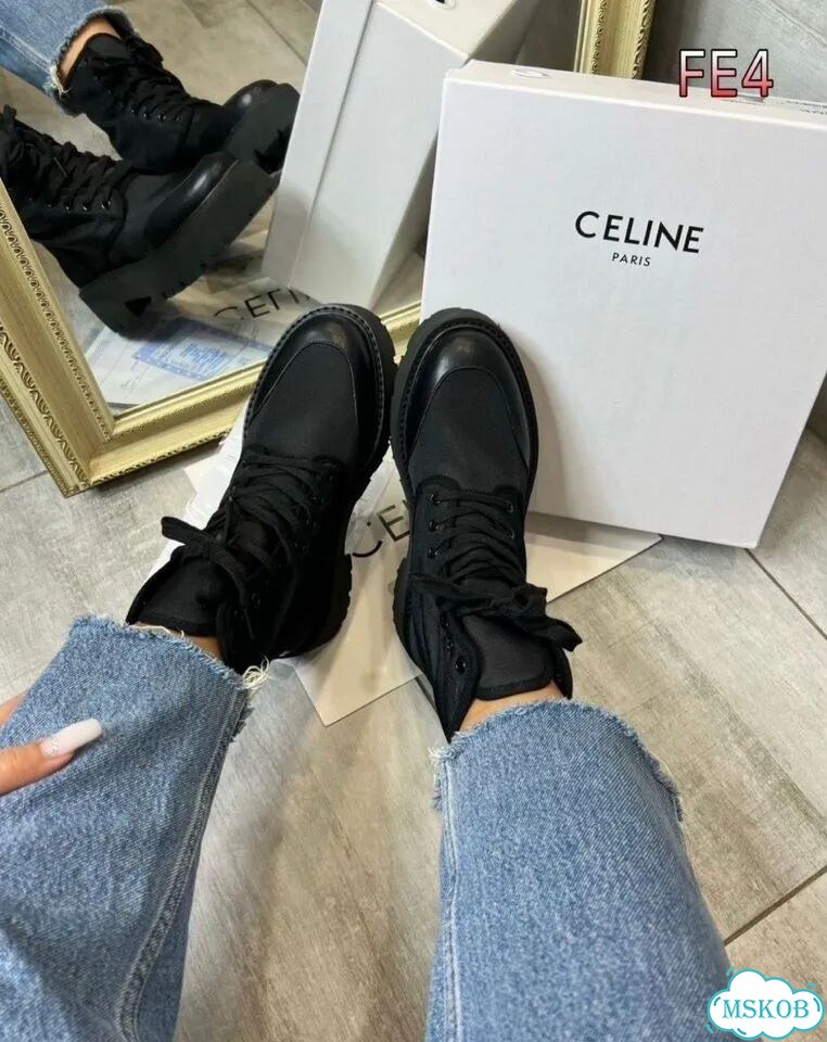 Ботинки Celine текстильные фото 3