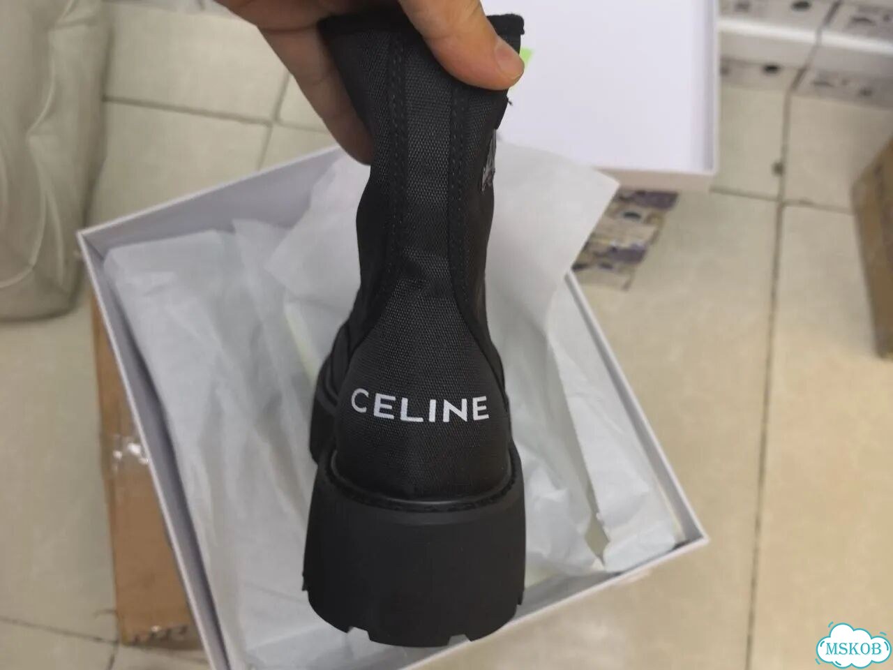 Ботинки Celine текстильные фото 7