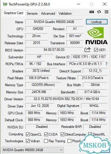 HP Nvidia Quadro M6000 24Gb PCI-E фото 2