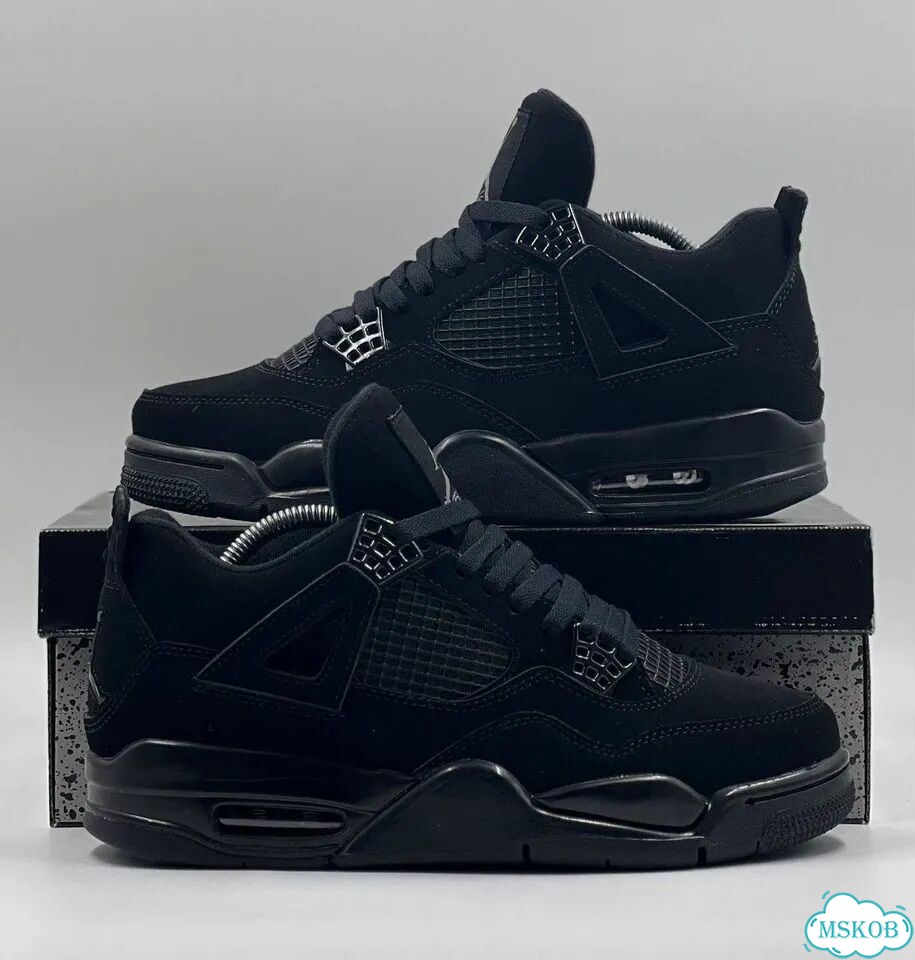 Кроссовки Nike Air Jordan 4 черные фото 7