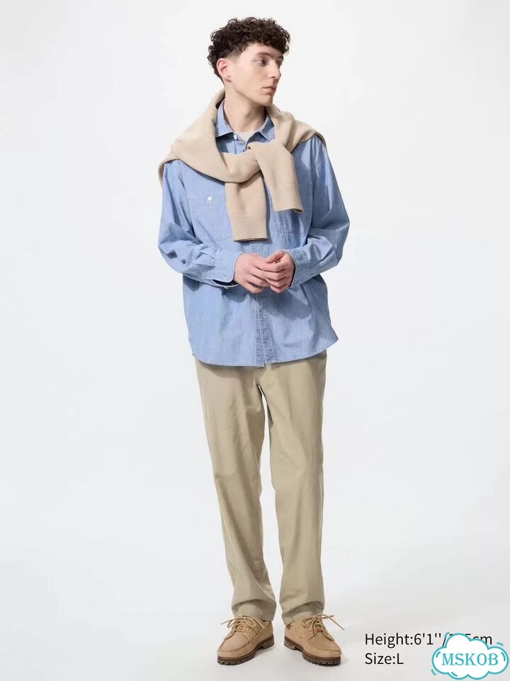 Новые льняные брюки мужские Uniqlo фото 2