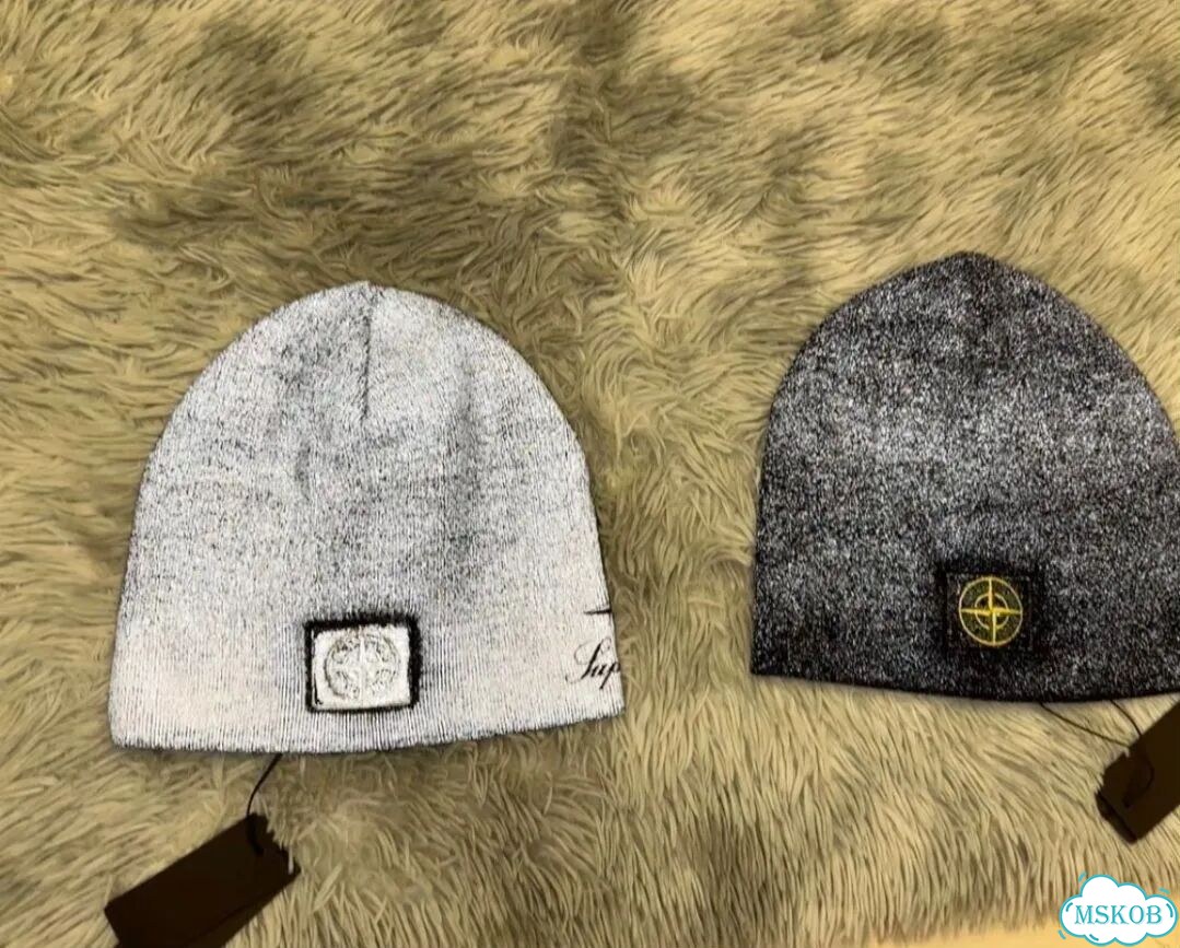 Шапкаsupreme x stone island FW23 reflective фото 2