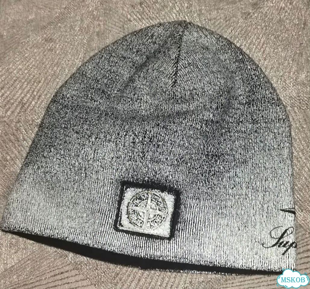 Шапкаsupreme x stone island FW23 reflective фото 4