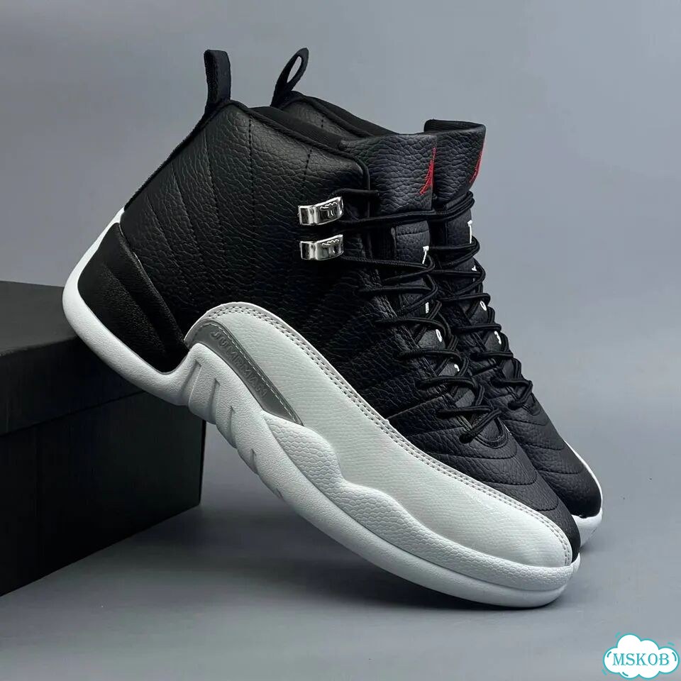 Nike Jordan 12 Black White фото 1