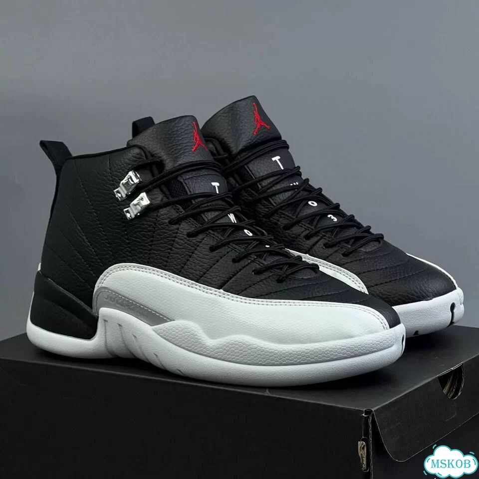 Nike Jordan 12 Black White фото 2